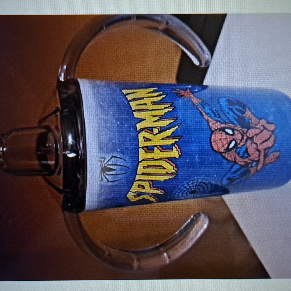 Spiderman sippy cup grow with me